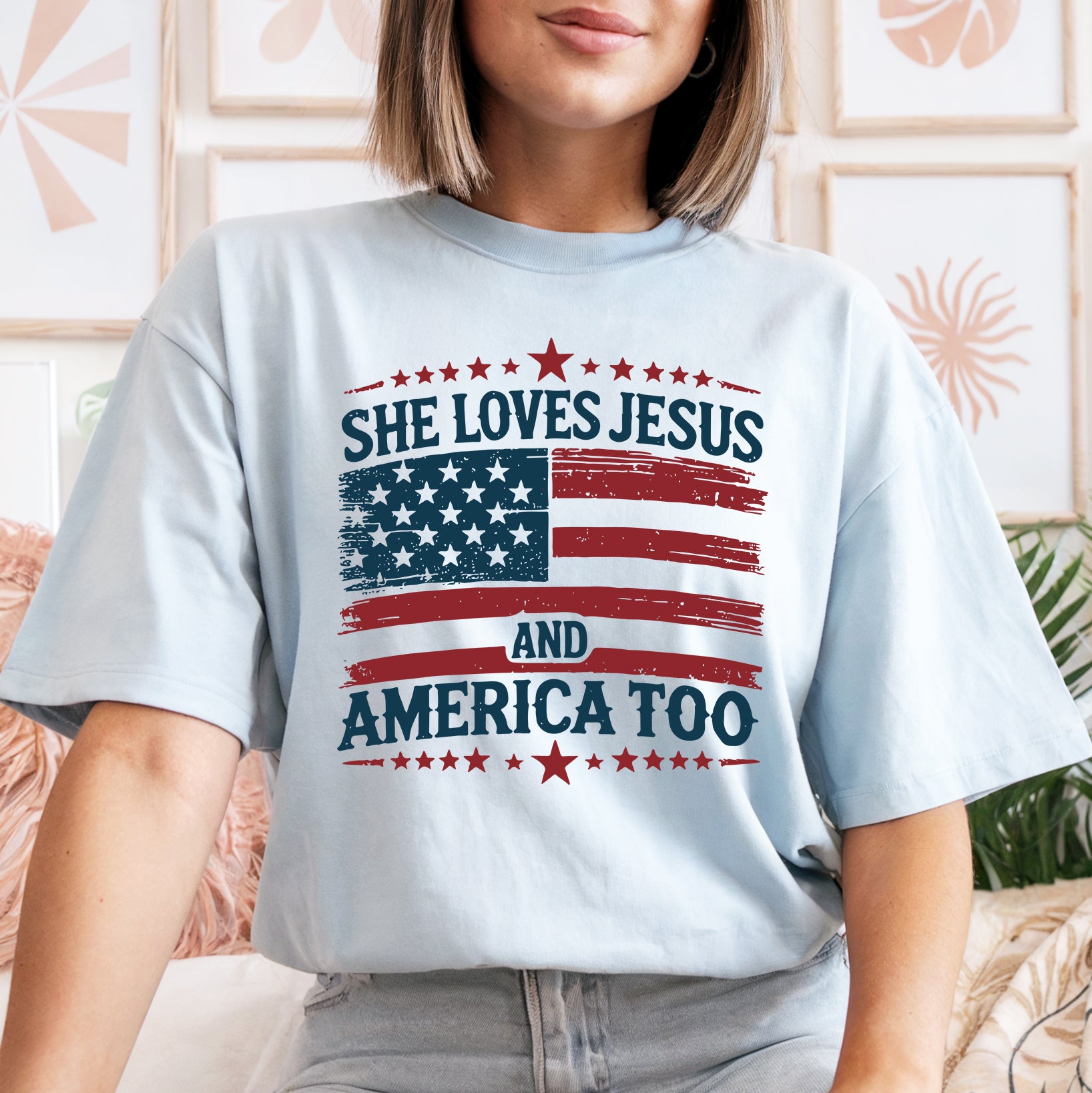 She Loves Jesus And America Too Tee