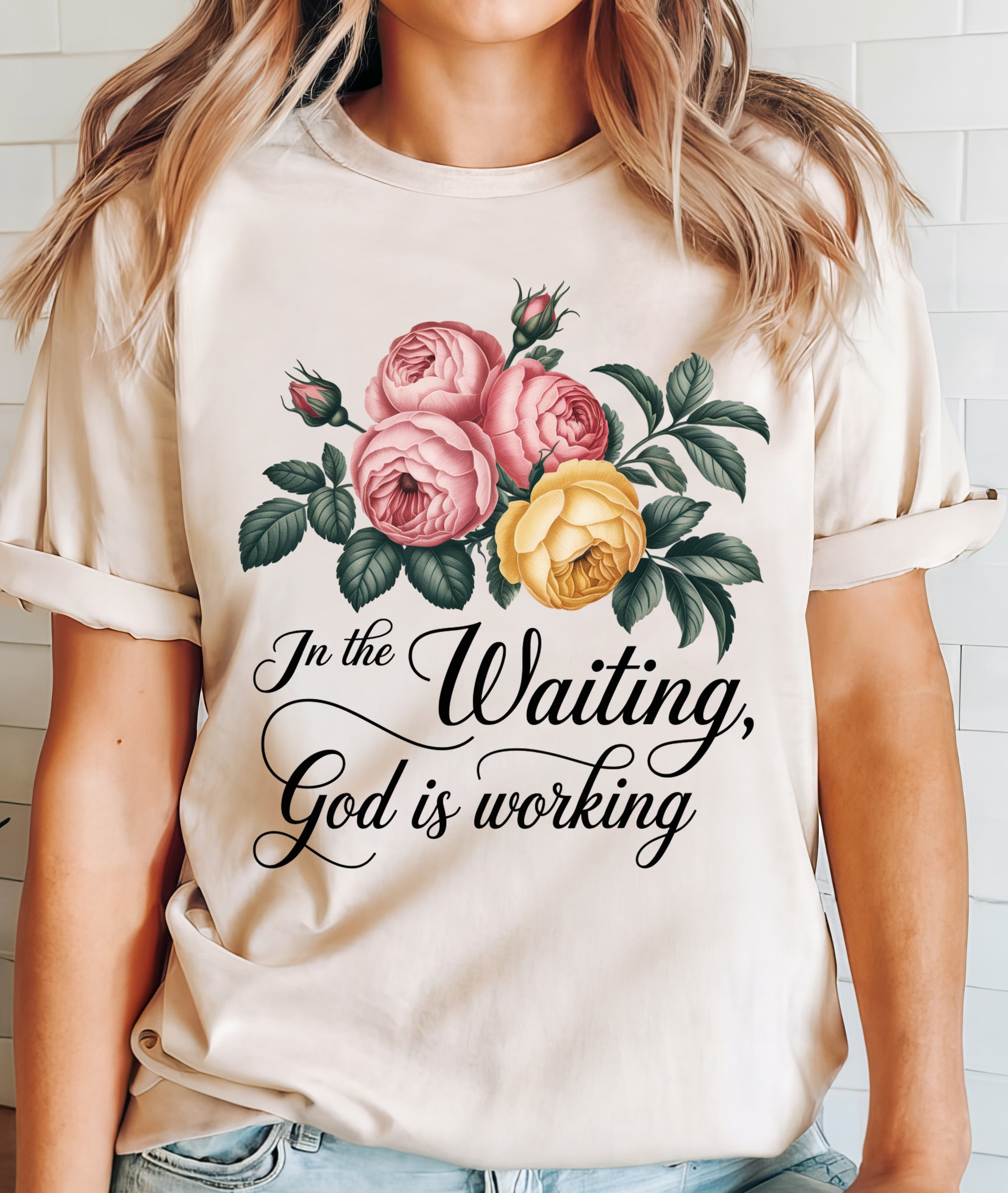 In the Waiting God is working T-shirt