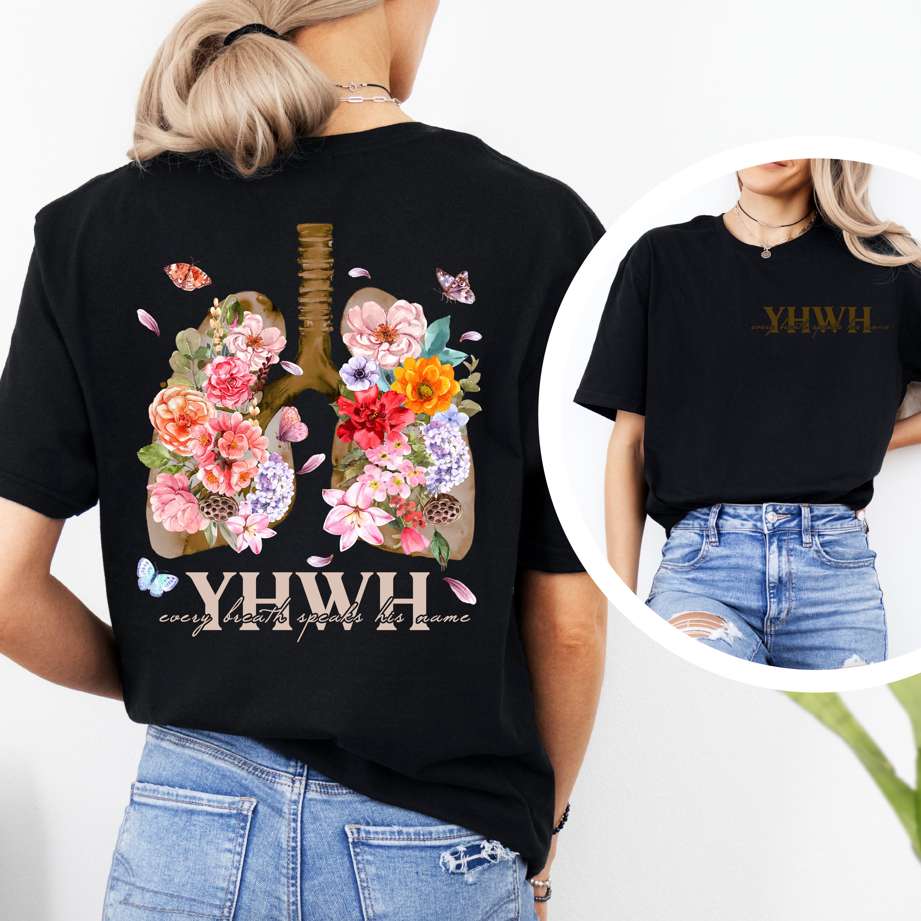 YHWH Lungs Front & Back Tee